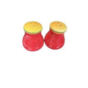 Dansk Caribe Aruba Salt & Pepper Shakers handpainted ceramic 3 1/2” Tall